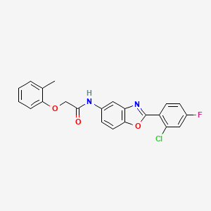 N-[2-(2-chloro-4-fluorophenyl)-1,3-benzoxazol-5-yl]-2-(2-methylphenoxy)acetamide