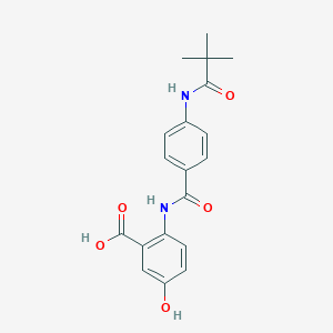 molecular formula C19H20N2O5 B5992533 2-({4-[(2,2-dimethylpropanoyl)amino]benzoyl}amino)-5-hydroxybenzoic acid 