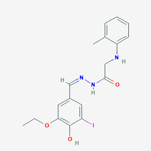 N'-[(Z)-(3-Ethoxy-4-hydroxy-5-iodophenyl)methylidene]-2-[(2-methylphenyl)amino]acetohydrazide