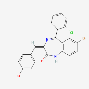 7-bromo-5-(2-chlorophenyl)-3-(4-methoxybenzylidene)-1,3-dihydro-2H-1,4-benzodiazepin-2-one