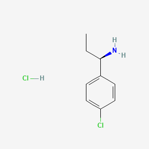 molecular formula C9H13Cl2N B599258 (R)-1-(4-Chlorophenyl)propan-1-amine hydrochloride CAS No. 114853-61-1