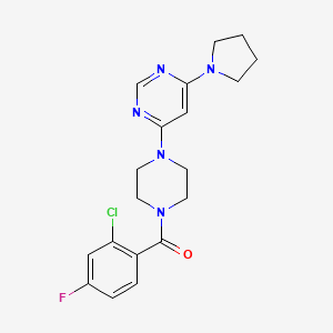 4-[4-(2-chloro-4-fluorobenzoyl)-1-piperazinyl]-6-(1-pyrrolidinyl)pyrimidine