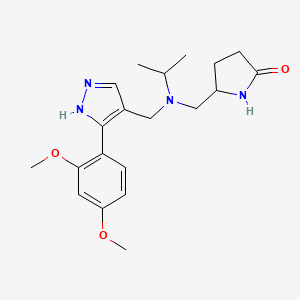 5-{[{[3-(2,4-dimethoxyphenyl)-1H-pyrazol-4-yl]methyl}(isopropyl)amino]methyl}-2-pyrrolidinone