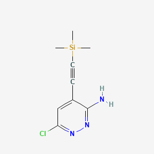 molecular formula C9H12ClN3Si B599260 6-氯-4-((三甲基甲硅烷基)乙炔基)嘧啶-3-胺 CAS No. 1207625-15-7