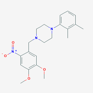 molecular formula C21H27N3O4 B5992603 1-[(4,5-dimethoxy-2-nitrophenyl)methyl]-4-(2,3-dimethylphenyl)piperazine 