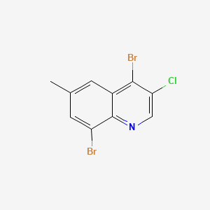molecular formula C10H6Br2ClN B599261 4,8-Dibromo-3-chloro-6-methylquinoline CAS No. 1209362-80-0