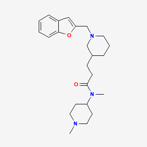 molecular formula C24H35N3O2 B5992615 3-[1-(1-benzofuran-2-ylmethyl)-3-piperidinyl]-N-methyl-N-(1-methyl-4-piperidinyl)propanamide 