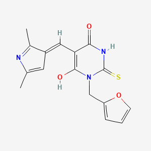 molecular formula C16H15N3O3S B5992623 5-[(E)-(2,5-dimethylpyrrol-3-ylidene)methyl]-1-(furan-2-ylmethyl)-6-hydroxy-2-sulfanylidenepyrimidin-4-one 