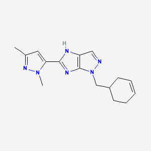 molecular formula C16H20N6 B5992641 1-(cyclohex-3-en-1-ylmethyl)-5-(2,5-dimethylpyrazol-3-yl)-4H-imidazo[4,5-c]pyrazole 