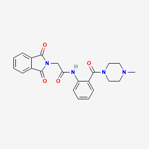 molecular formula C22H22N4O4 B5992643 2-(1,3-dioxo-1,3-dihydro-2H-isoindol-2-yl)-N-{2-[(4-methylpiperazin-1-yl)carbonyl]phenyl}acetamide 