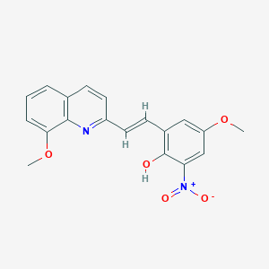 4-methoxy-2-[2-(8-methoxy-2-quinolinyl)vinyl]-6-nitrophenol