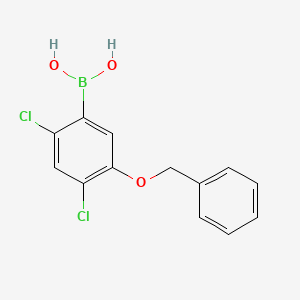 molecular formula C13H11BCl2O3 B599267 (5-(Benzyloxy)-2,4-dichlorophenyl)boronic acid CAS No. 1256346-47-0