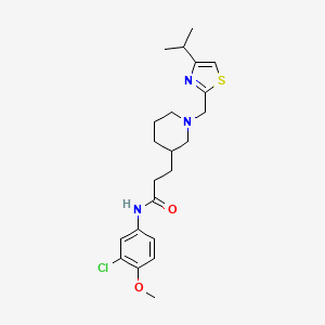 molecular formula C22H30ClN3O2S B5992671 N-(3-chloro-4-methoxyphenyl)-3-{1-[(4-isopropyl-1,3-thiazol-2-yl)methyl]-3-piperidinyl}propanamide 