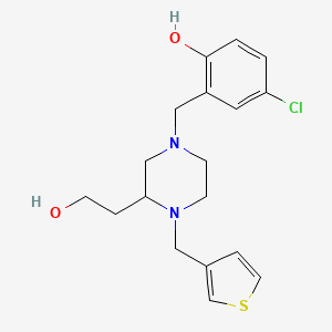 molecular formula C18H23ClN2O2S B5992687 4-chloro-2-{[3-(2-hydroxyethyl)-4-(3-thienylmethyl)-1-piperazinyl]methyl}phenol 