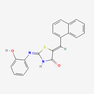 molecular formula C20H14N2O2S B5992696 2-[(2-hydroxyphenyl)amino]-5-(1-naphthylmethylene)-1,3-thiazol-4(5H)-one 