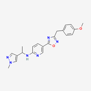 5-[3-(4-methoxybenzyl)-1,2,4-oxadiazol-5-yl]-N-[1-(1-methyl-1H-pyrazol-4-yl)ethyl]-2-pyridinamine