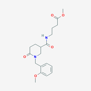 molecular formula C19H26N2O5 B5992726 methyl 4-[[1-[(2-methoxyphenyl)methyl]-6-oxopiperidine-3-carbonyl]amino]butanoate 