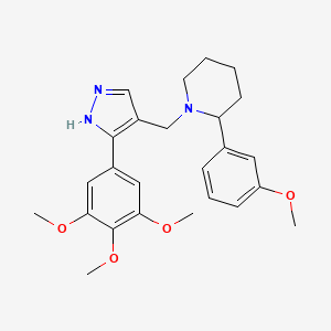 molecular formula C25H31N3O4 B5992739 2-(3-methoxyphenyl)-1-[[5-(3,4,5-trimethoxyphenyl)-1H-pyrazol-4-yl]methyl]piperidine 