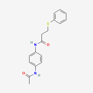 molecular formula C17H18N2O2S B5992760 N-[4-(acetylamino)phenyl]-3-(phenylthio)propanamide 