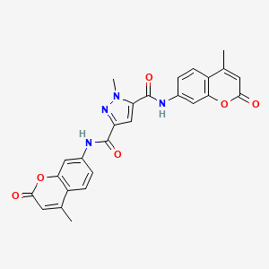 1-METHYL-N~3~,N~5~-BIS(4-METHYL-2-OXO-2H-CHROMEN-7-YL)-1H-PYRAZOLE-3,5-DICARBOXAMIDE