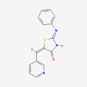 molecular formula C15H11N3OS B5992779 (5E)-2-phenylimino-5-(pyridin-3-ylmethylidene)-1,3-thiazolidin-4-one 