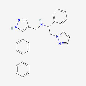 1-phenyl-N-[[5-(4-phenylphenyl)-1H-pyrazol-4-yl]methyl]-2-pyrazol-1-ylethanamine