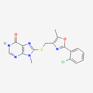 8-({[2-(2-CHLOROPHENYL)-5-METHYL-1,3-OXAZOL-4-YL]METHYL}SULFANYL)-9-METHYL-6,9-DIHYDRO-1H-PURIN-6-ONE