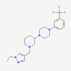 molecular formula C22H30F3N5 B5992832 1-{1-[(1-ethyl-1H-pyrazol-4-yl)methyl]-3-piperidinyl}-4-[3-(trifluoromethyl)phenyl]piperazine 