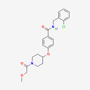 molecular formula C22H25ClN2O4 B5992849 N-(2-chlorobenzyl)-4-{[1-(methoxyacetyl)-4-piperidinyl]oxy}benzamide 