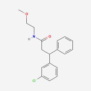 molecular formula C18H20ClNO2 B5992894 3-(3-chlorophenyl)-N-(2-methoxyethyl)-3-phenylpropanamide 