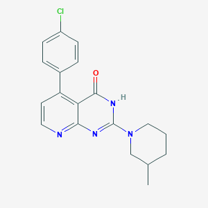 molecular formula C19H19ClN4O B5992947 5-(4-chlorophenyl)-2-(3-methyl-1-piperidinyl)pyrido[2,3-d]pyrimidin-4(3H)-one 