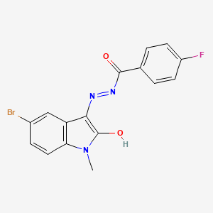 N-(5-bromo-2-hydroxy-1-methylindol-3-yl)imino-4-fluorobenzamide