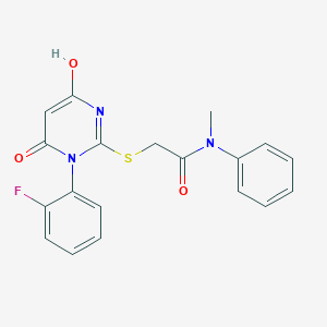 2-{[1-(2-fluorophenyl)-4-hydroxy-6-oxo-1,6-dihydro-2-pyrimidinyl]thio}-N-methyl-N-phenylacetamide