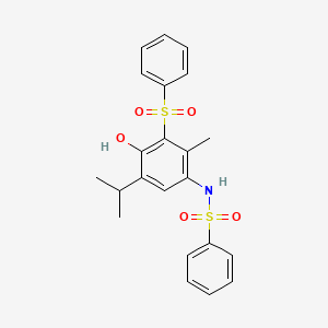 N-[3-(BENZENESULFONYL)-4-HYDROXY-2-METHYL-5-(PROPAN-2-YL)PHENYL]BENZENESULFONAMIDE