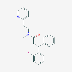 3-(2-fluorophenyl)-N-methyl-3-phenyl-N-[2-(2-pyridinyl)ethyl]propanamide