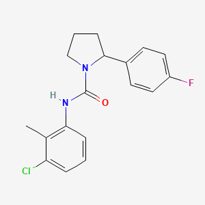 molecular formula C18H18ClFN2O B5992994 N-(3-chloro-2-methylphenyl)-2-(4-fluorophenyl)-1-pyrrolidinecarboxamide 