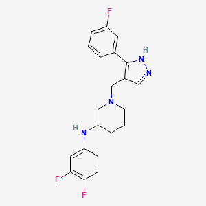 N-(3,4-difluorophenyl)-1-{[3-(3-fluorophenyl)-1H-pyrazol-4-yl]methyl}-3-piperidinamine