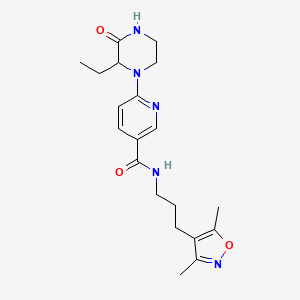 molecular formula C20H27N5O3 B5993004 N-[3-(3,5-dimethyl-1,2-oxazol-4-yl)propyl]-6-(2-ethyl-3-oxopiperazin-1-yl)pyridine-3-carboxamide 