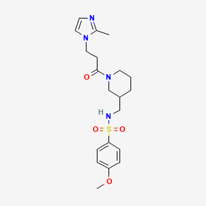 molecular formula C20H28N4O4S B5993022 4-methoxy-N-({1-[3-(2-methyl-1H-imidazol-1-yl)propanoyl]-3-piperidinyl}methyl)benzenesulfonamide 