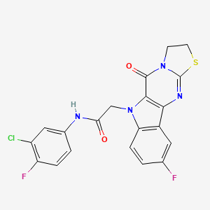 N-(3-chloro-4-fluorophenyl)-2-(9-fluoro-5-oxo-2,3-dihydro[1,3]thiazolo[3',2':1,2]pyrimido[5,4-b]indol-6(5H)-yl)acetamide