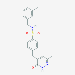 molecular formula C20H21N3O3S B5993044 N-(3-methylbenzyl)-4-[(6-methyl-3-oxo-2,3-dihydro-4-pyridazinyl)methyl]benzenesulfonamide 