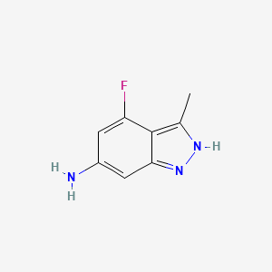 molecular formula C8H8FN3 B599305 4-氟-3-甲基-1H-吲唑-6-胺 CAS No. 1363382-44-8