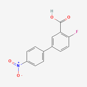 molecular formula C13H8FNO4 B599307 2-氟-5-(4-硝基苯基)苯甲酸 CAS No. 1352317-91-9