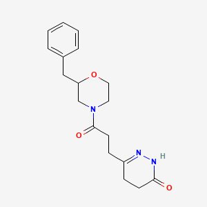 molecular formula C18H23N3O3 B5993084 3-[3-(2-benzylmorpholin-4-yl)-3-oxopropyl]-4,5-dihydro-1H-pyridazin-6-one 