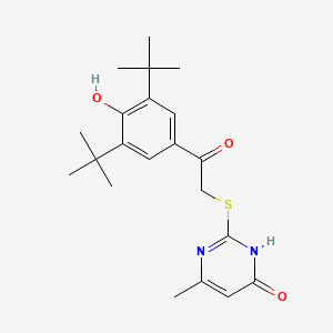 2-{[2-(3,5-di-tert-butyl-4-hydroxyphenyl)-2-oxoethyl]thio}-6-methyl-4(1H)-pyrimidinone