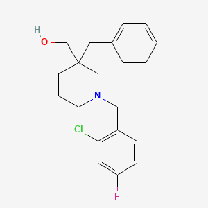 molecular formula C20H23ClFNO B5993112 [3-Benzyl-1-[(2-chloro-4-fluorophenyl)methyl]piperidin-3-yl]methanol 