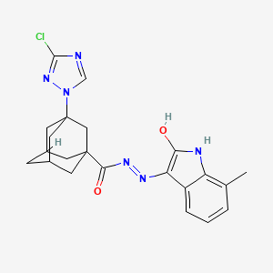 3-(3-chloro-1H-1,2,4-triazol-1-yl)-N'-(7-methyl-2-oxo-1,2-dihydro-3H-indol-3-ylidene)-1-adamantanecarbohydrazide