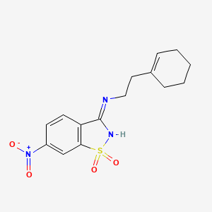 molecular formula C15H17N3O4S B5993151 3-{[2-(1-CYCLOHEXENYL)ETHYL]AMINO}-6-NITRO-1H-1,2-BENZISOTHIAZOLE-1,1-DIONE 