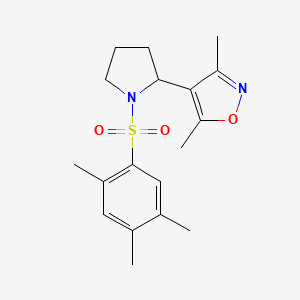 molecular formula C18H24N2O3S B5993154 3,5-dimethyl-4-{1-[(2,4,5-trimethylphenyl)sulfonyl]-2-pyrrolidinyl}isoxazole 