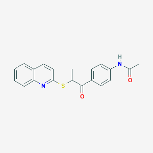 molecular formula C20H18N2O2S B5993166 N-[4-(2-quinolin-2-ylsulfanylpropanoyl)phenyl]acetamide 